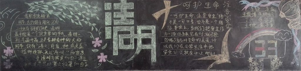 清明节一等奖黑板报图片