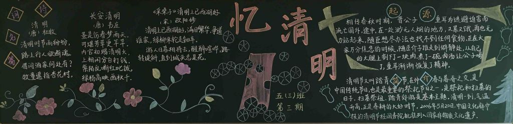 清明节纪念革命先烈黑板报