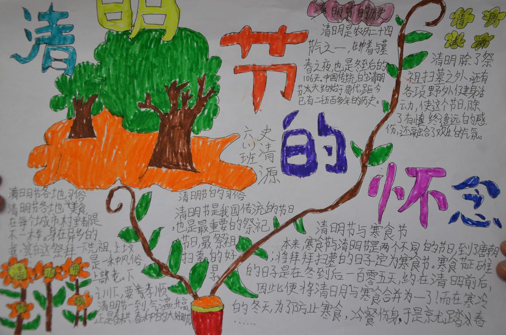 清明佳节，弘扬文化手抄报图片展