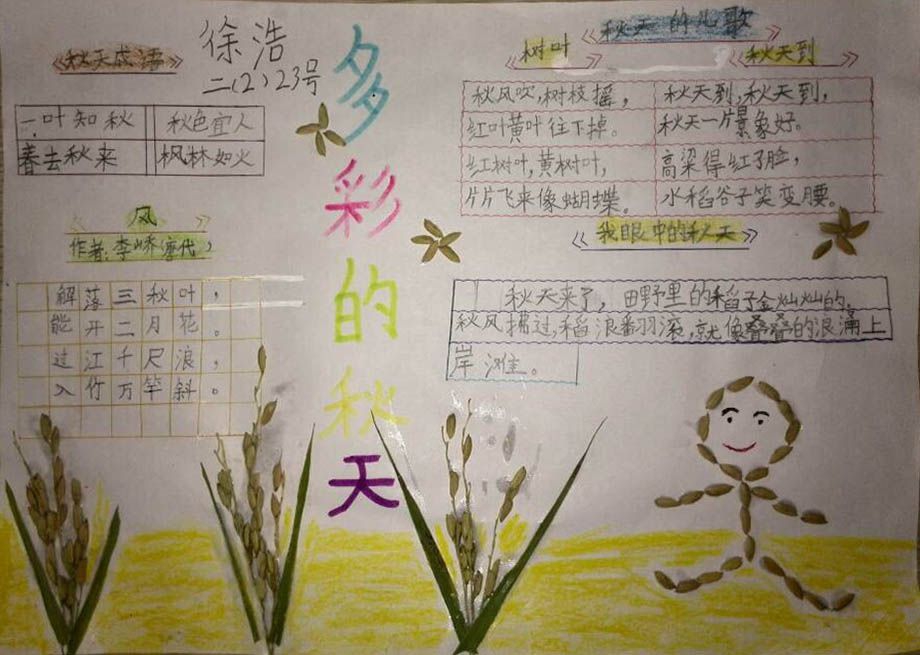 多彩的秋天手抄报图片展