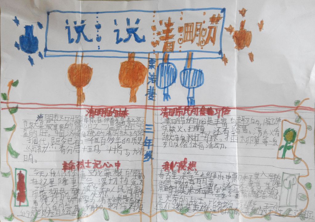 说说清明节手抄报