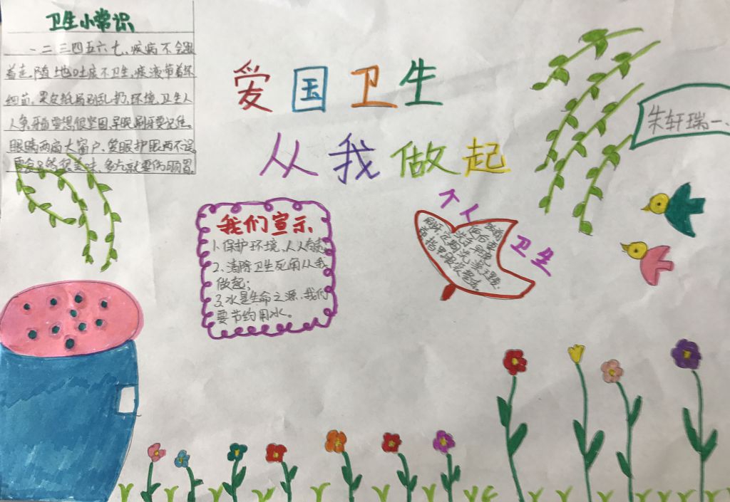 爱国卫生从我做起手抄报