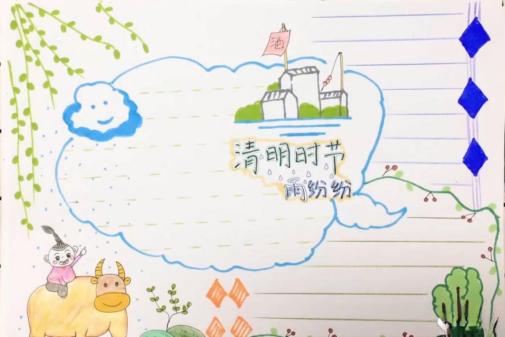 图教你绘制漂亮的清明节手抄报