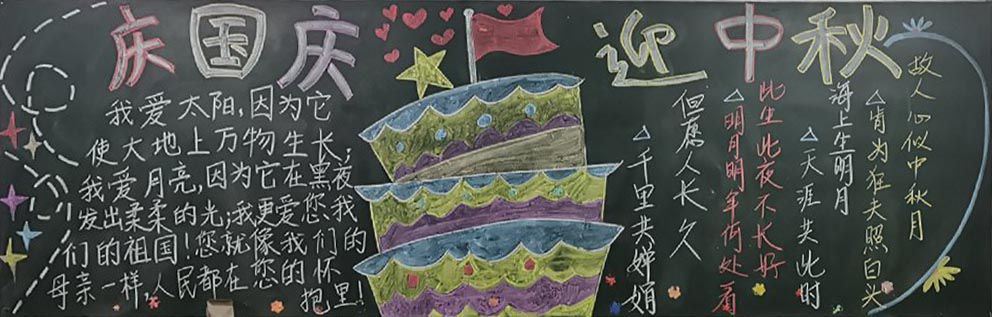 国庆中秋双节同庆黑板报图片大全