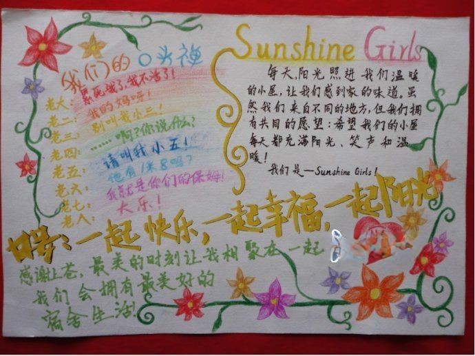 大学生宿舍文化手抄报图片
