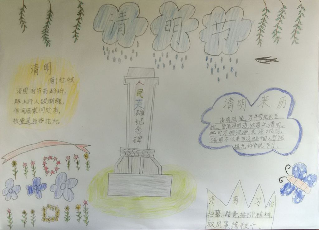 文明扫墓绿色清明手抄报