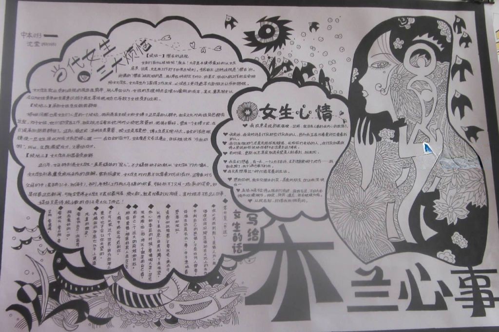 大学生木兰心事手抄报