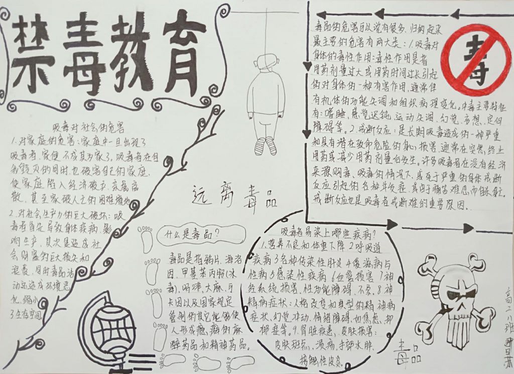 高中禁毒教育手抄报，参与禁毒斗争构建和谐社会