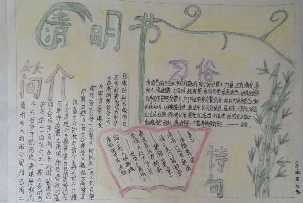 2022简单漂亮的清明节手抄报