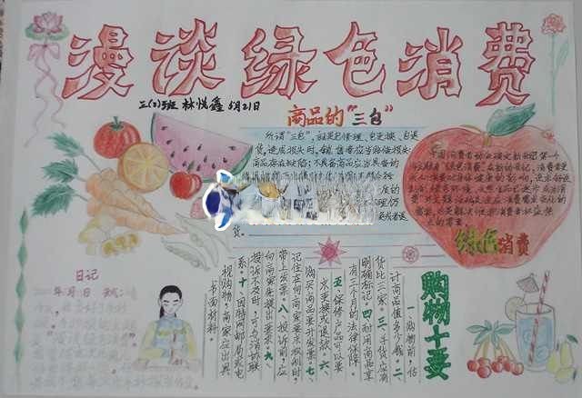 绿色消费手抄报图片 绿色消费手抄报图片