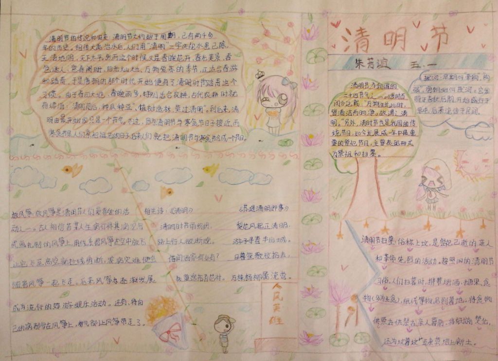 我心中的清明手抄报 我心中的清明手抄报