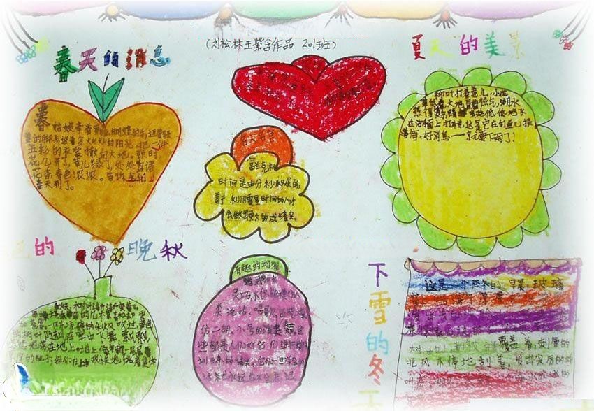 四季手抄报图片-春夏秋冬