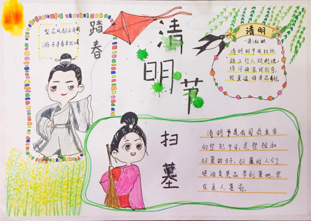 最新清明节手抄报，了解清明文化传承先烈精神