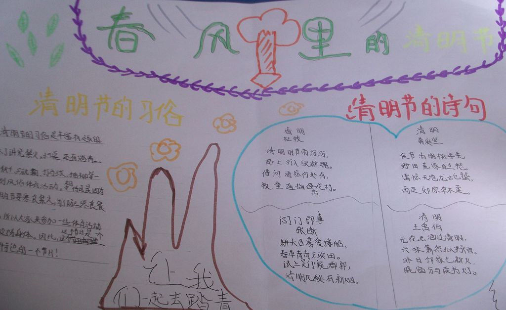 春风里的清明节手抄报