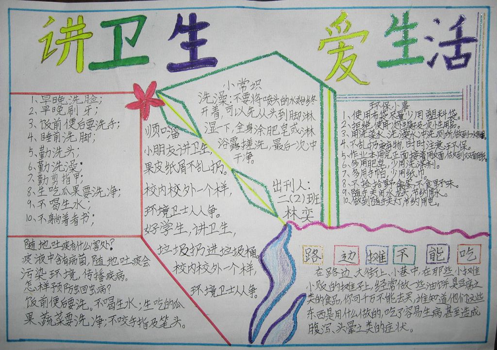 讲卫生爱生活手抄报图片 讲卫生爱生活手抄报图片