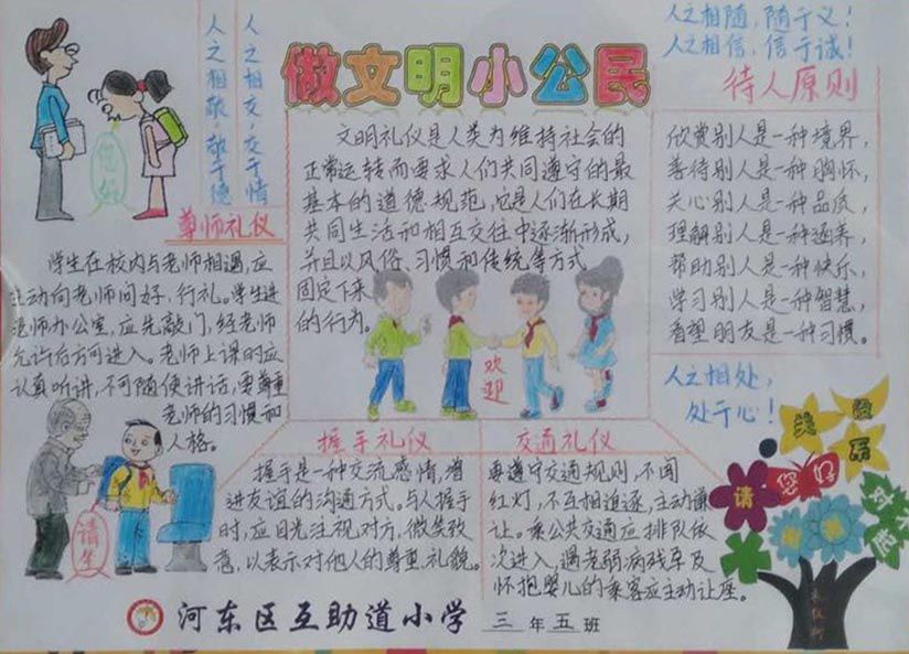 公民道德宣传日手抄报图片，做文明小公民