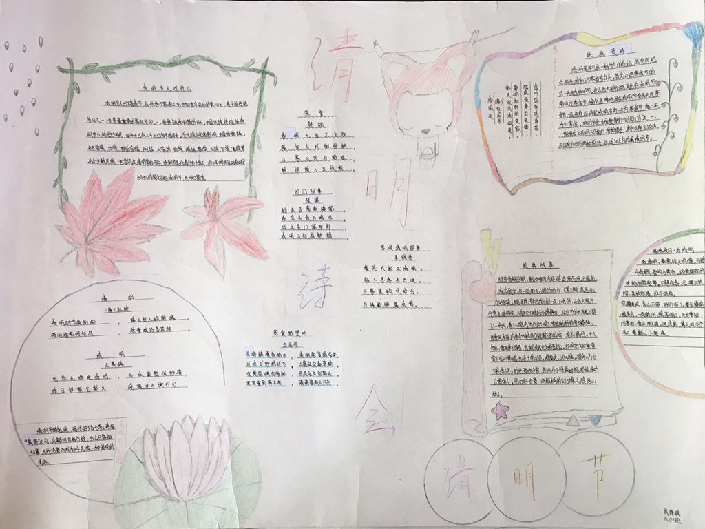 清明诗会手抄报图片