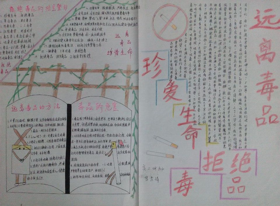 拒绝毒品珍爱生命手抄报