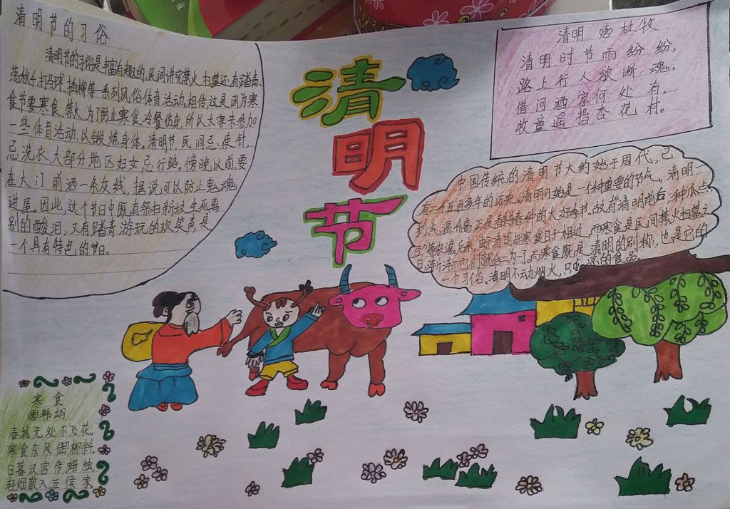 文明扫墓绿色清明手抄报