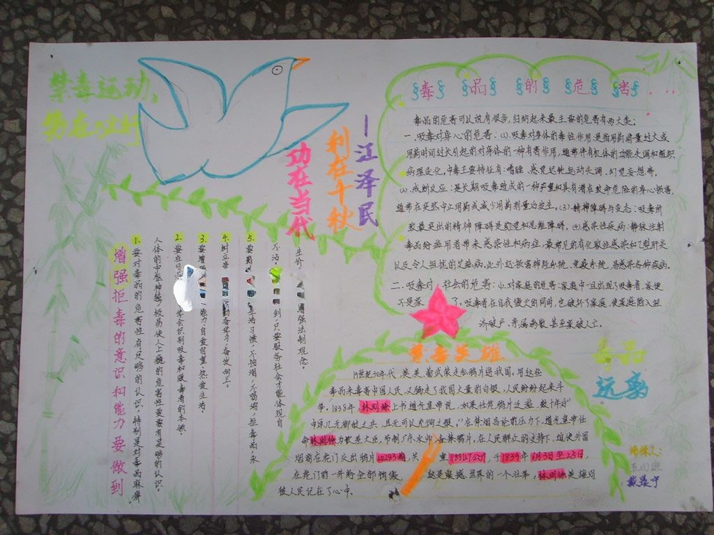 禁毒运动 势在必行手抄报图片
