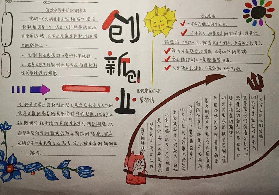 大学生创新创业手抄报
