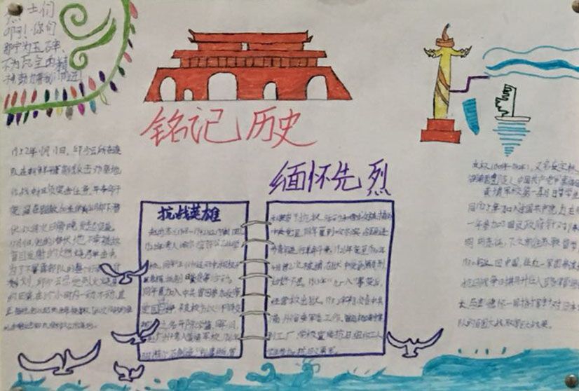 清明节缅怀先烈手抄报图片