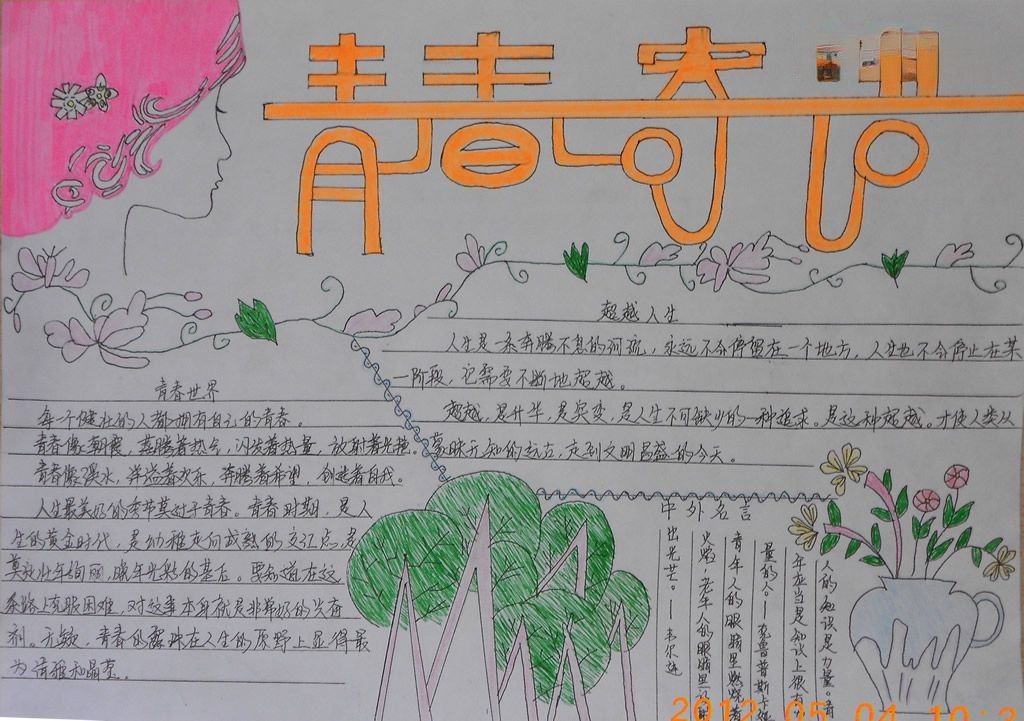 青春寄语手抄报
