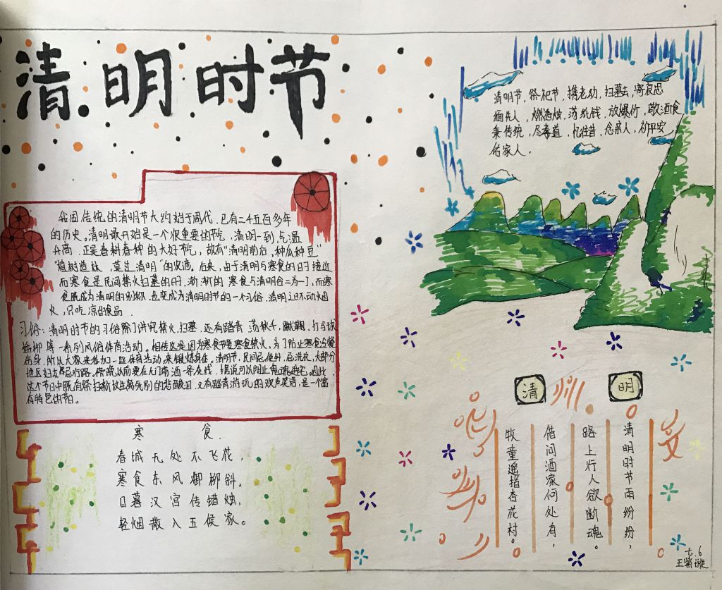 2022清明节手抄报简单又漂亮