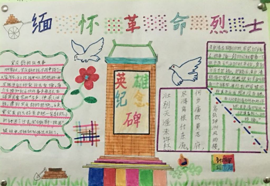 清明节缅怀先烈手抄报图片