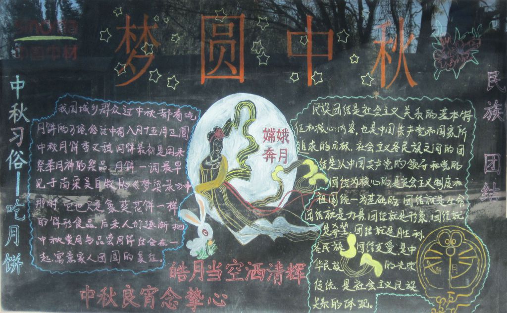 企业中秋黑板报：梦圆中秋
