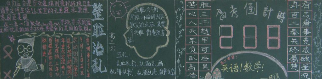 整治脏乱差黑板报
