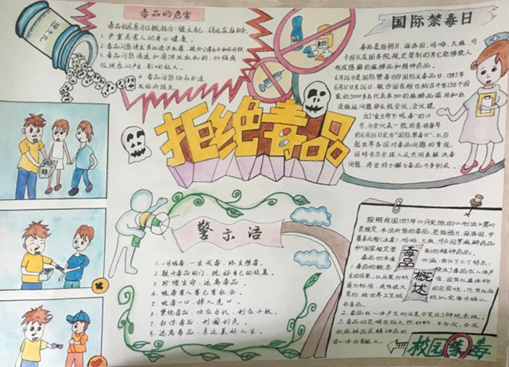 抵制诱惑拒绝毒品手抄报