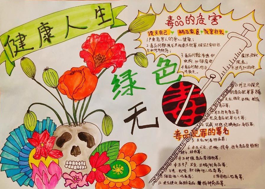 健康人生绿色无毒手抄报