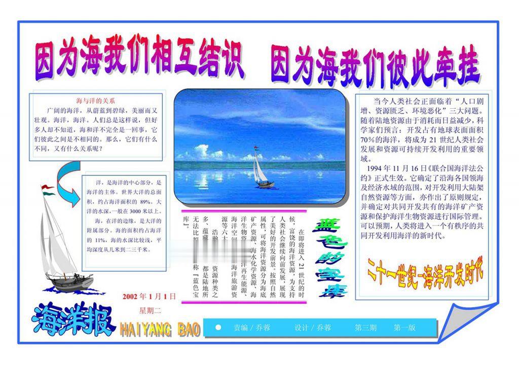 海洋文化手抄报 海洋文化手抄报