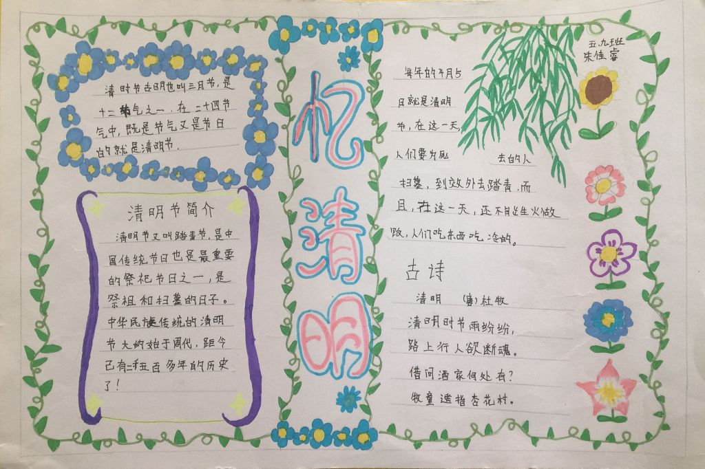 祭奠先祖缅怀先烈手抄报