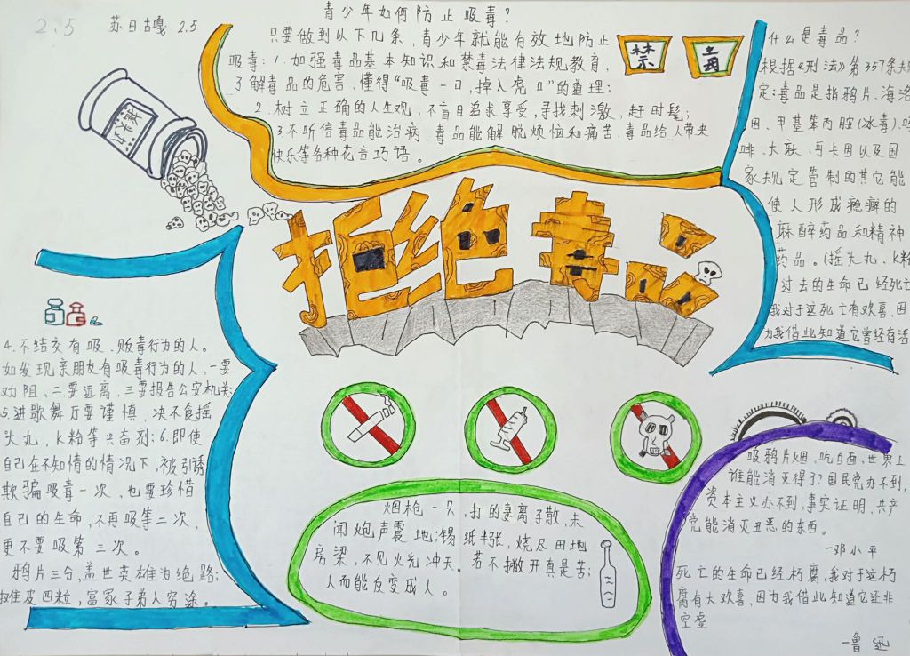 高中禁毒教育手抄报，参与禁毒斗争构建和谐社会