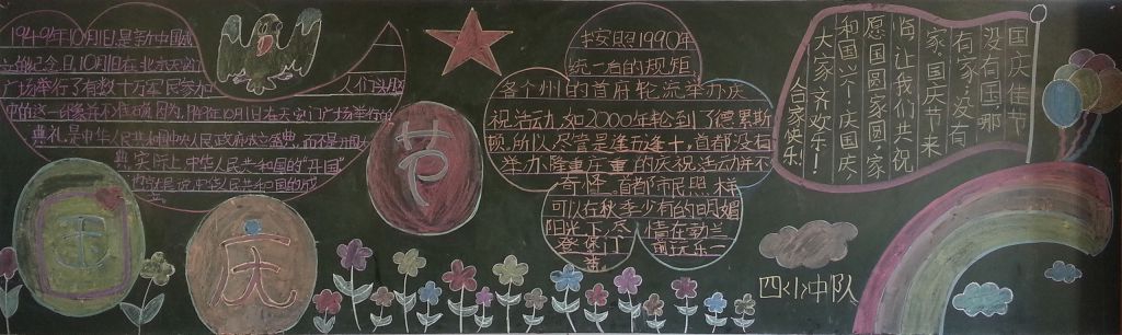 金秋十月迎国庆黑板报图片