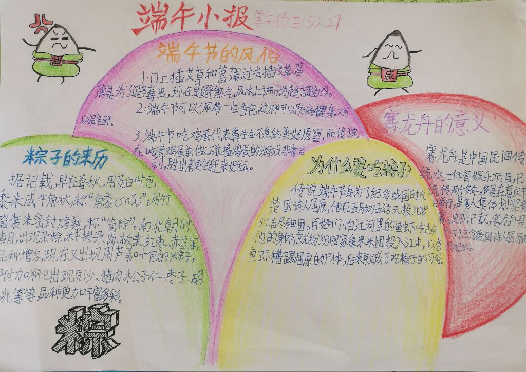 情系端午艾粽飘香手抄报