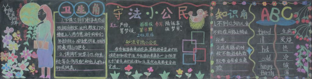 11月黑板报：守法小公民黑板报图片大全