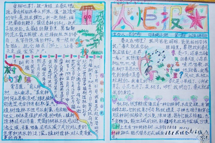 植树节手抄报设计作品展