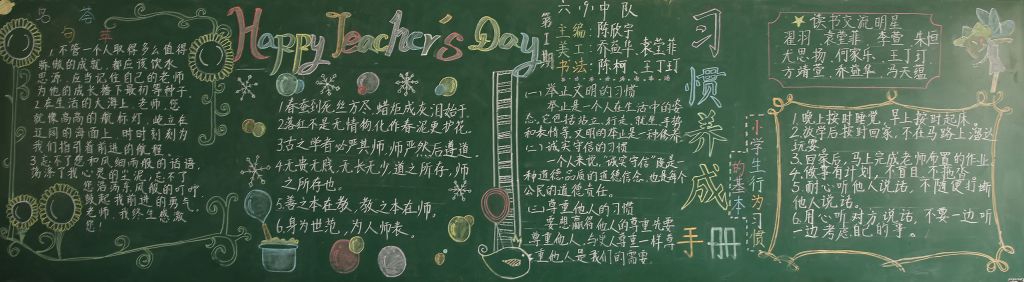 教师节黑板报简单又漂亮：红烛的微笑