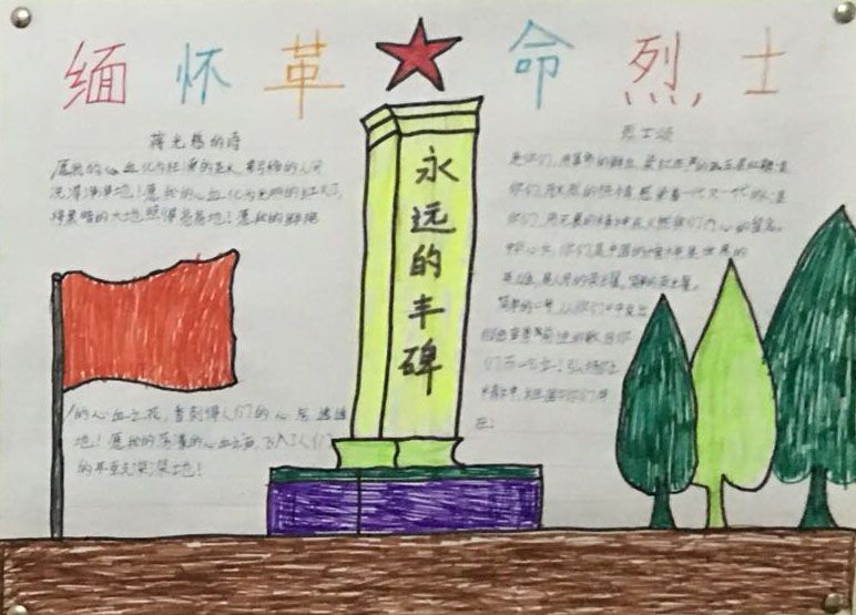 清明节缅怀先烈手抄报图片