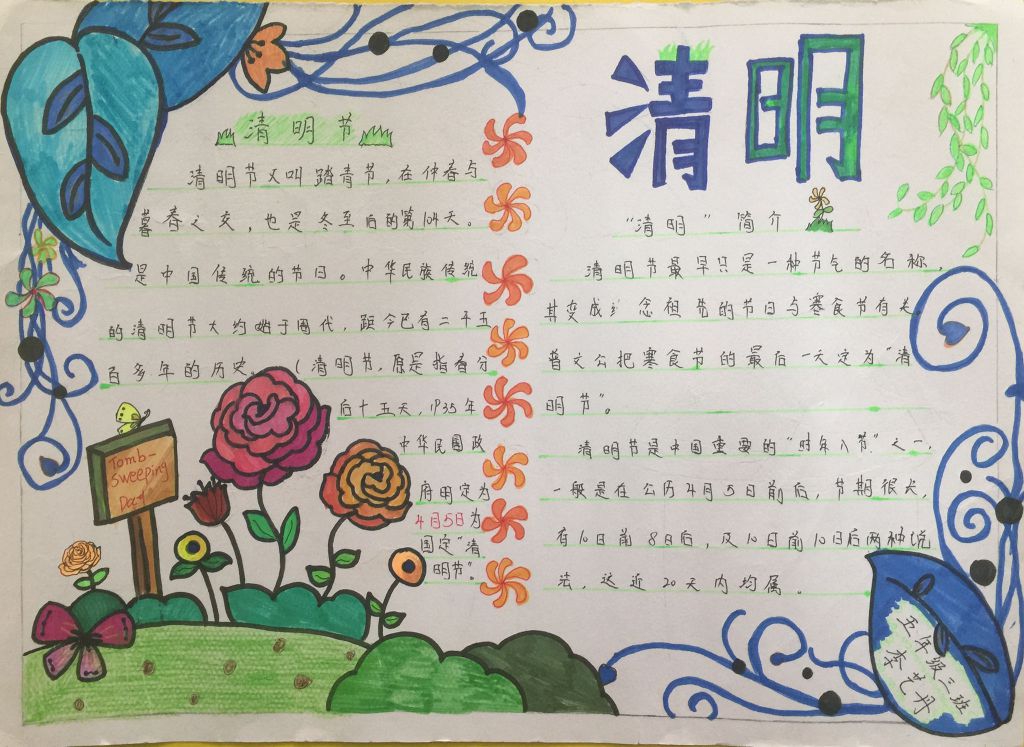 祭奠先祖缅怀先烈手抄报