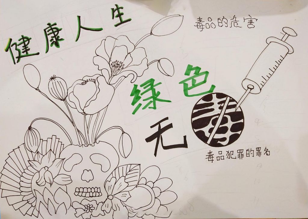 健康人生绿色无毒手抄报