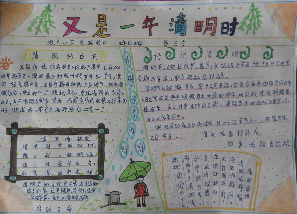 四月清明手抄报图片展