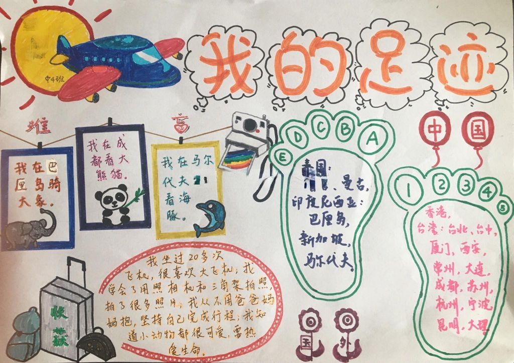 快乐暑假手抄报,我的假期足迹 快乐暑假手抄报,我的假期足迹