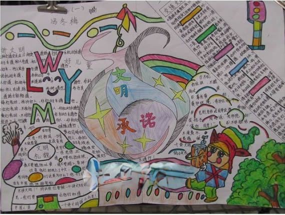 争做文明学生手抄报-文明承诺 争做文明学生手抄报-文明承诺