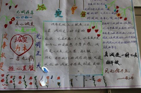 诚实守信手抄报图片