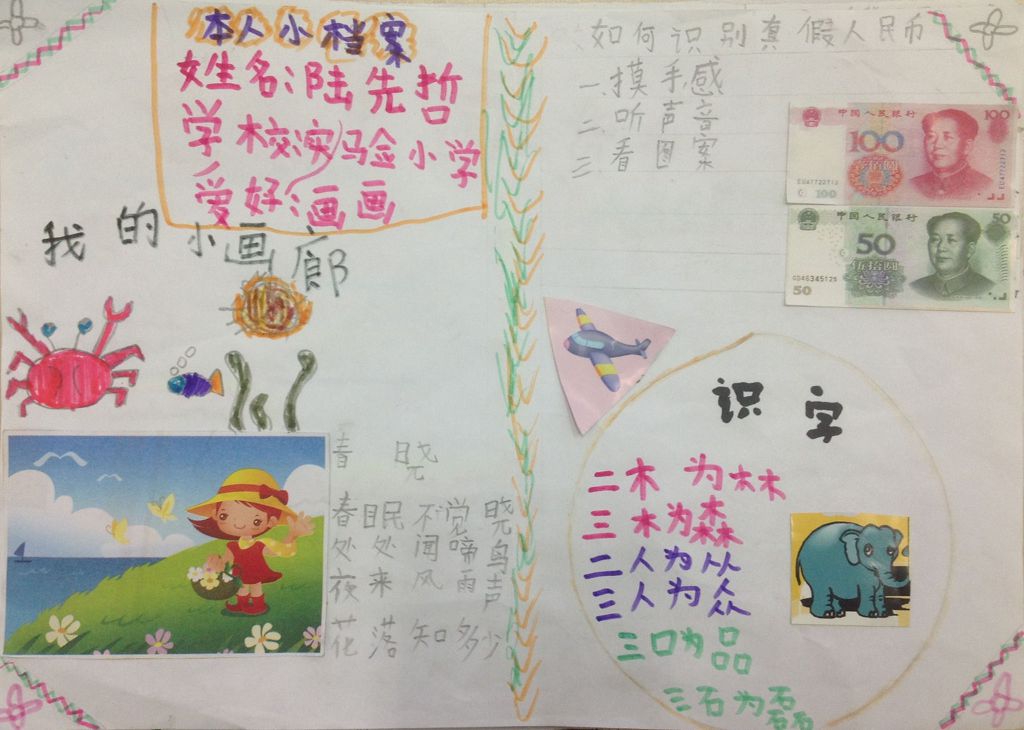人民币手抄报版面设计图