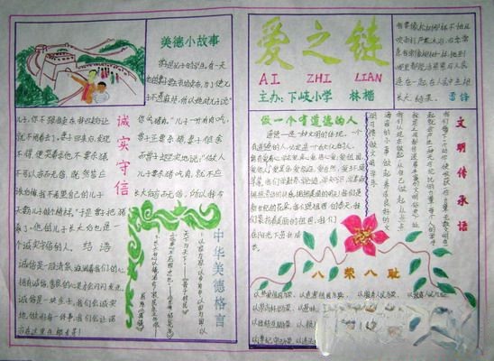 美德手抄报版面设计图-爱之链